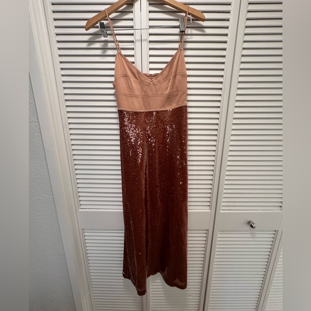 A.L.C. Strapless Sequin Dress in Mauve